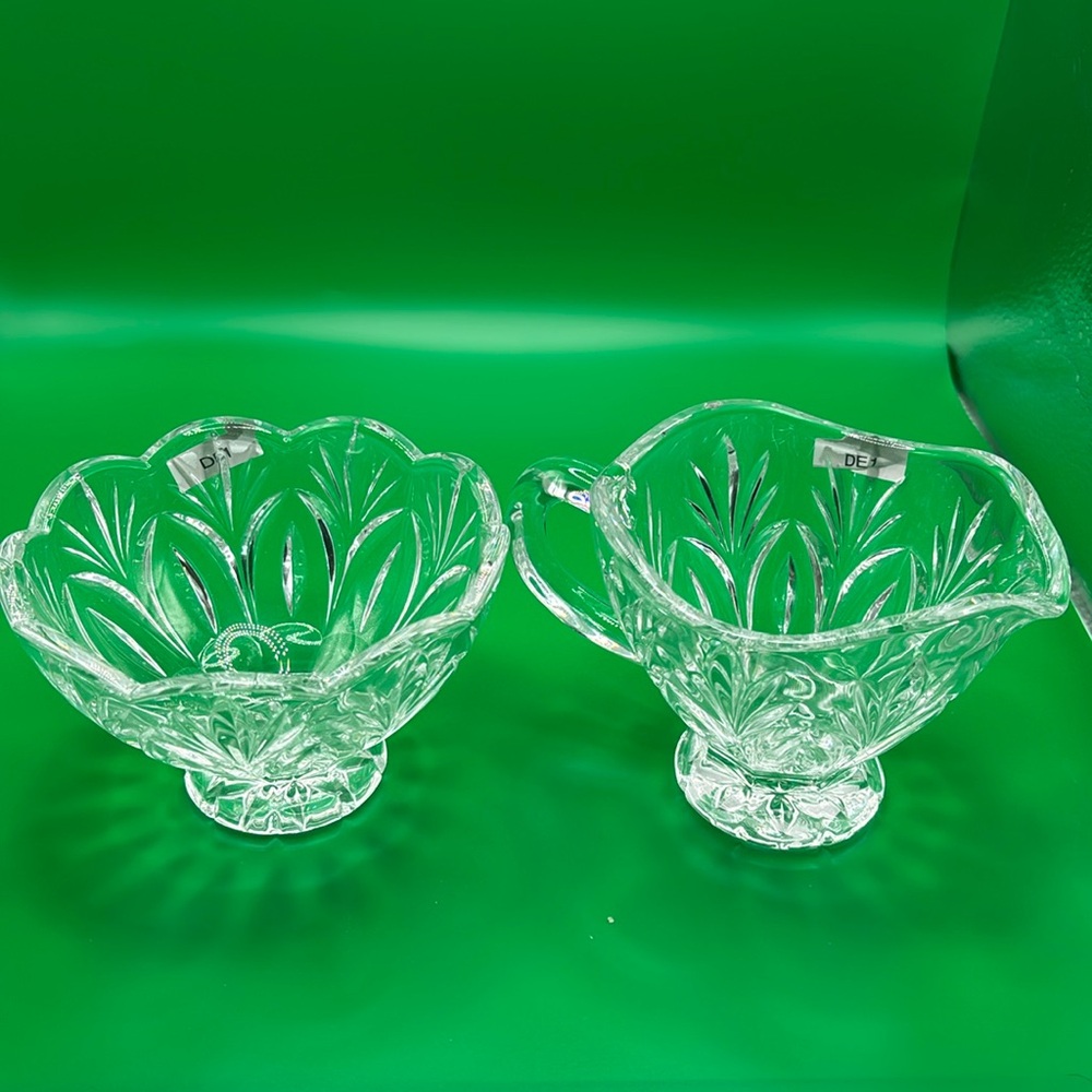 Marquis by Waterford Canterbury crystal sugar and creamer set